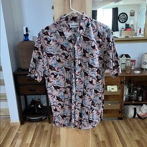 Thor Pink and Blue Abstract Casual Shirt